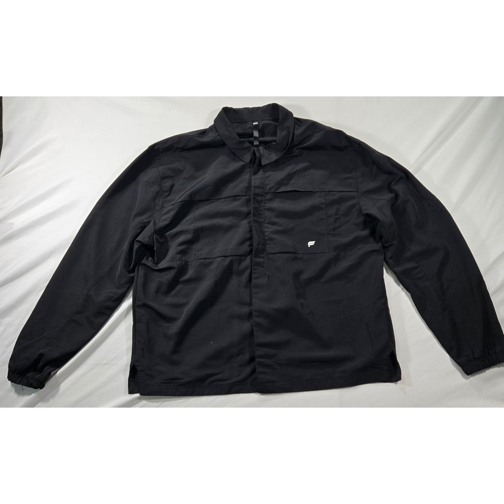 Fabletics Tech Jacket Mens XXL Black Lightweight Full Zip Windbreaker Outerwear